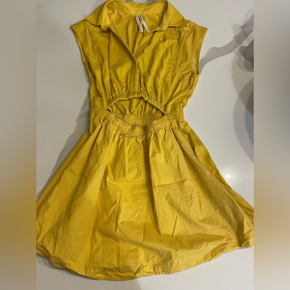 Anthropologie Yellow Mini Dress